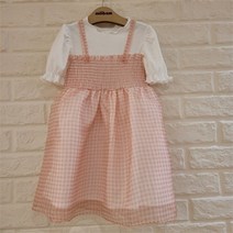 밀리밤 NC05 23 발랄한 고장 체크 샤 원피스 MLOW23573