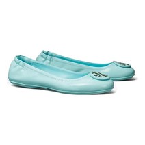 토리버치 Tory Burch 미니 여행용 발레 부드러운 나플라크 가죽 아일랜드 블루 블루.