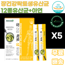 장건강 락토생유산균12종유산균 아연 딸기맛 1억CFU 프로바이오틱스 1일1포 비피더스균 남녀노소 누구나 여성 여자 여대생 여고생 허리라인 S라인 유해균억제 어린이 어린아이 우리아이, 5박스, 30포