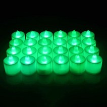 LED 촛불 양초 티라이트 캔들 집회 프로포즈 기념일 전자 촛불, 원형-LED미니캔들-그린 48개