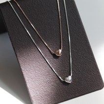 데일리 하트 실버 14K 스네이크줄 도금 은목걸이