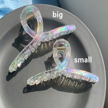 메이비비 2개 세트 투명 집게핀 올림머리 고정 헤어핀 큰사이즈 작은사이즈
