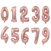 렛츠파티 이니셜풍선 숫자풍선 은박풍선 헬륨풍선 파티용품 이벤트풍선, 숫자 로즈골드 소 5, 1개