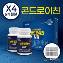 콘드로이친 알파 600mg 360정 6개월분 관절엔 콘드로이친 상어연골 보스웰리아 HACCP 인증 우슬추출분말 해조칼슘 콘드로이틴 콘드레이친 콘드로이틴 chondroitin, 셀스 콘드로이친 4통 + 알약케이스
