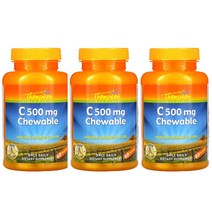 톰슨 아스코르브산 비타민C 500mg 오렌지맛 츄어블 60개 (3통기획)