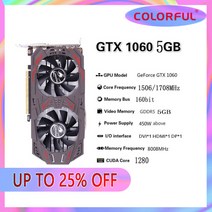 다채로운 Raphic 카드 GTX 950 960 1050TI 1060 1650 2GB 3GB 4GB 6GB 비디오 카드 GPU DVI HDMI DP 데스크, 07 GTX 1060 5GB