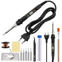 디지털 전기 납땜 인두 키트 온도 조절 가능 220V 110V 용접 공구 세라믹 히터 납땜 팁 수리 공구, 220v Eu Plug