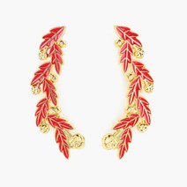 무궁화 월계수 금장 뱃지 대(전투모용) 빨강 전역