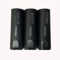 욕실 액체 비누 디스펜서 벽 마운트 350ml 샤워 젤 핸드 비누 샴푸 디스펜서 호텔 몰 주방 비누 병, 블랙 트리플