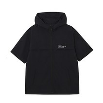 JAMBANGEE 남성) 반팔 바람막이 후드집업_AN2WIZ301-BK