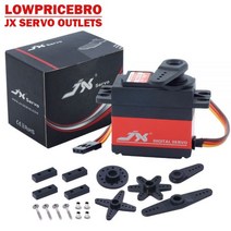 JX PDI-6221MG 20kg 고속 금속 기어 디지털 표준 서보 모터 RC 모델 비행기 1/10 1/8 자동차 크롤러, 4개 360 degree