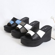 여성 통굽 편한 여름 슬리퍼 실내화 10cm 3컬러 예쁜여성슬리퍼 여성뮬슬리퍼