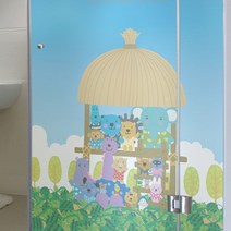 뭉키데코 안개시트 칼라_동물친구들 원두막_C02_W120xH180cm