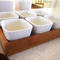 사각볼 찬기 6P세트(대나무트레이 포함), 본상품선택