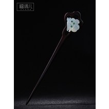비녀 뒤꽂이 올림머리 한복 머리 장식 헤어 악세사리 수제 흑단 나무 옥 머리핀 76