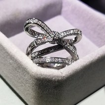 모이사나이트 반지 결혼 예물반지 실버 플레이트 여성 링 로프 매듭 활 매듭 큐빅