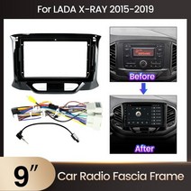 차량용안드로이드 올인원네비 Lada x-ray xray 2015-2019 센터 제어 대시 보드 라디오 패널 브래킷 케이블 액세서리 용 자동차 멀티미디어 라디오 지원 프레임, ld06