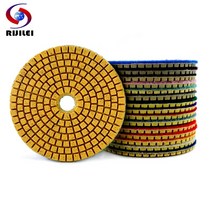 rijilei 1pcs 3quot4quot 습식건식 다이아몬드 연마 패드 화강암 대리석 석재 콘크리트 바닥 연마 zj10 용 유연한 연삭 디스크, 1개, 500, 4인치