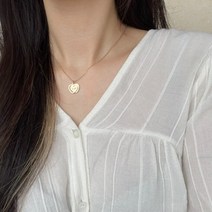 더블 하트 각인 목걸이