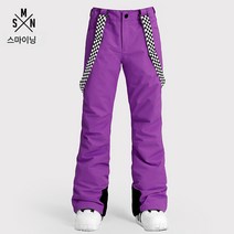 스키바지 여 방풍 방수 보온 멜빵바지 아웃도어 도톰 더블 보드 스노보드 의류 비면바지 스노우팬츠