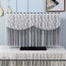 32 75 인치 LCD TV 평면 곡면 모니터 먼지 커버 레이스 걸이형 수직 방진 홈 장식, C-White_47-48inch-114x72cm