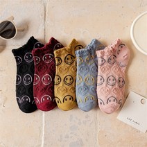 질좋은 5 짝/몫/많은 복고풍 구호 자수 여성의 보트 양말 봄과 여름 낮은 정상 얕은 코트 스타일