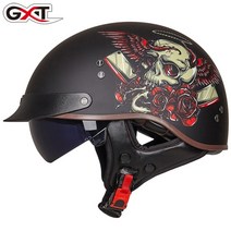 오토바이 헬멧 자전거 킥보드 GXT 레트로 오토바이 헬멧 여름 모토 헬멧 오픈 페이스 스쿠터 바이커 오토바이 레이싱 승마 헬멧 도트 인증, MT-4 A11, XXL