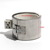 250W-410W 전기 봉인 된 밴드 히터 75mmx30-50mm O-링 Aluminized 난방 코일 압출 기 가전 부품 교체, [01] 110V, [05] 1100W 80x90mm(IDxH), [02] 은, 1개