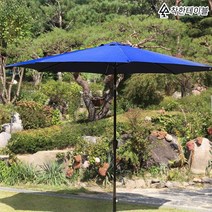 테라스파라솔 특대형 전원주택 피크닉 2단 튼튼한 고급 정원용 돌림형, 돌림형+꺽임 파라솔, 블루