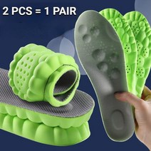 족저근막염 신발 키높이 평발 기능성 깔창 Latex Sport Insoles Soft High Elasticity Shoe Pads Orthotic Breathable Deodor, Green-Style2_43-44(275mm)