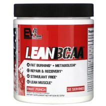 EVLution Nutrition BCAA 아이소류신 리우신 발린 카르니틴 말산 수크로스 시트르산 칼륨 이산화규소 8.36 oz (237 g)