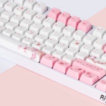 RK ROYAL KLUDGE 벚꽃기계식 키보드, 핑크, 87키