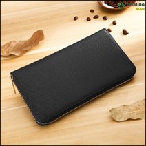카드지갑 다양한 수납 공간 남성 지퍼형 장지갑 블랙 남성장지갑