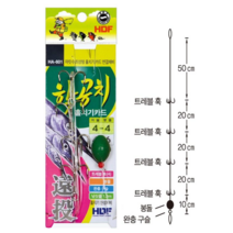 [패밀리낚시] 해동조구사 HA-601 학공치 훌치기 카드 학꽁치훌치기, 4-6호