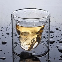 [로하티]해골 술잔 75ml/ 이중유리 양주잔