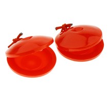 shangren 2Pcs 플라스틱 캐스터네츠 핸드 클래퍼 키즈 유치원 뮤지컬 완구, 레드