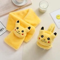 아동 겨울 보온 큐티 피카츄 스타일 캐릭터 넥워머 캐릭터 귀마개