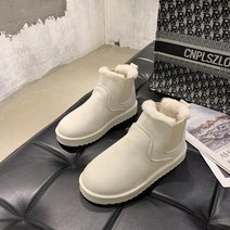 콤마슈 여성 겨울 따뜻한 퍼 방한화 앵클부츠 털 스웨이드 스마트 어그부츠