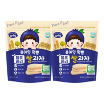 떡뻥 유기농 블루베리 쌀과자 30g x 2봉 어린이 간식, 떡뻥 유기농 블루베리 쌀과자 30