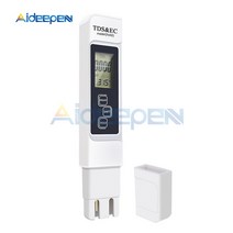 TDS EC 미터 온도 테스터 펜 전도도 수질 온도계 3 in1 측정 도구 TDS & EC 테스터 0-9990ppm, TDS 화이트