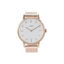 타이멕스 미드타운 여성용 36mm 시계 스테인리스 스틸 케이스 실버 톤 브레이슬릿