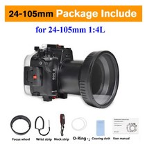 소형수중펌프 배수용 어항 Seafrogs-40M 다이빙 카메라 하우징 캐논 EOS R 방수 케이스 16-35mm 렌즈 수중 보호 커버 1 개, [02] 24-105mm
