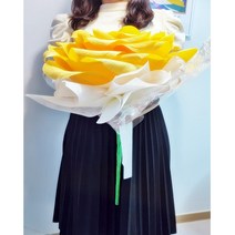 홀리맘 자이언트 로즈 왕꽃 장미 한송이 꽃다발, 옐로우