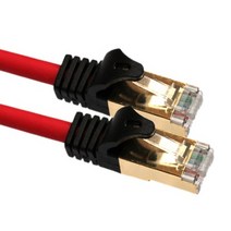CAT7 고급형 랜케이블 S-STP 10Gbps 600MHz 기가인터넷 보호캡 이중차폐, 레드 5M