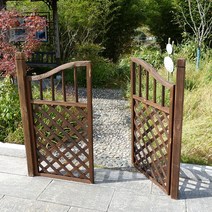 단독 전원 주택 대문 설치 울타리 원목 방부목 나무, 길이 182 X 높이 125cm 평평한바닥기둥