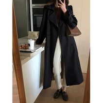 여성트렌치코트 봄 롱 트렌치코트 더블 벨트 스타일의 예쁜 트렌치코트