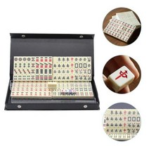 마작테이블 마작 게임 세트 중국어 미니 휴대용 전통 타일 여행 보드 클래식 키트, Assorted 색상