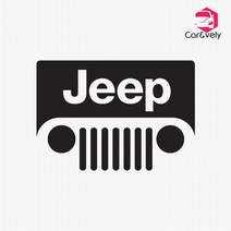 카앤블리 JEEP 1 캠핑 데칼스티커 CNCP-12 /캠핑스티커 /지프로고스티커, 블랙, 대형