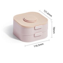 14/28 그리드 아이스 큐브 트레이 뚜껑 및 빈 프레스 실리콘 메이커 몰드 박스 바 가제트 주방 액세서리, Pink 2 layer