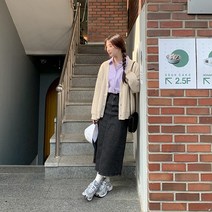 베이텔 히든밴딩 롱 데님 스커트 68726 빅사이즈 여성의류